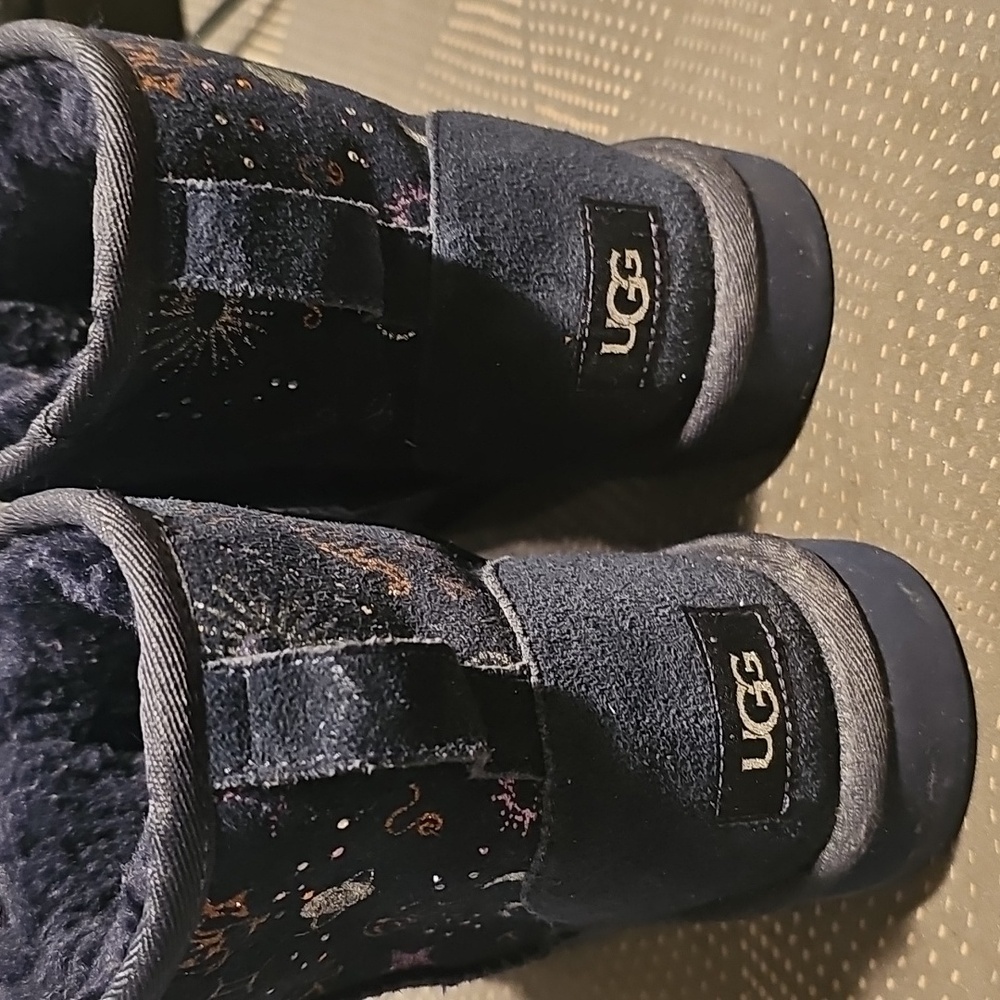 UGG Navy Faux-Fur Lined Women's Zodiac Boots. Size 7..free Shpg - Picture 3 of 9